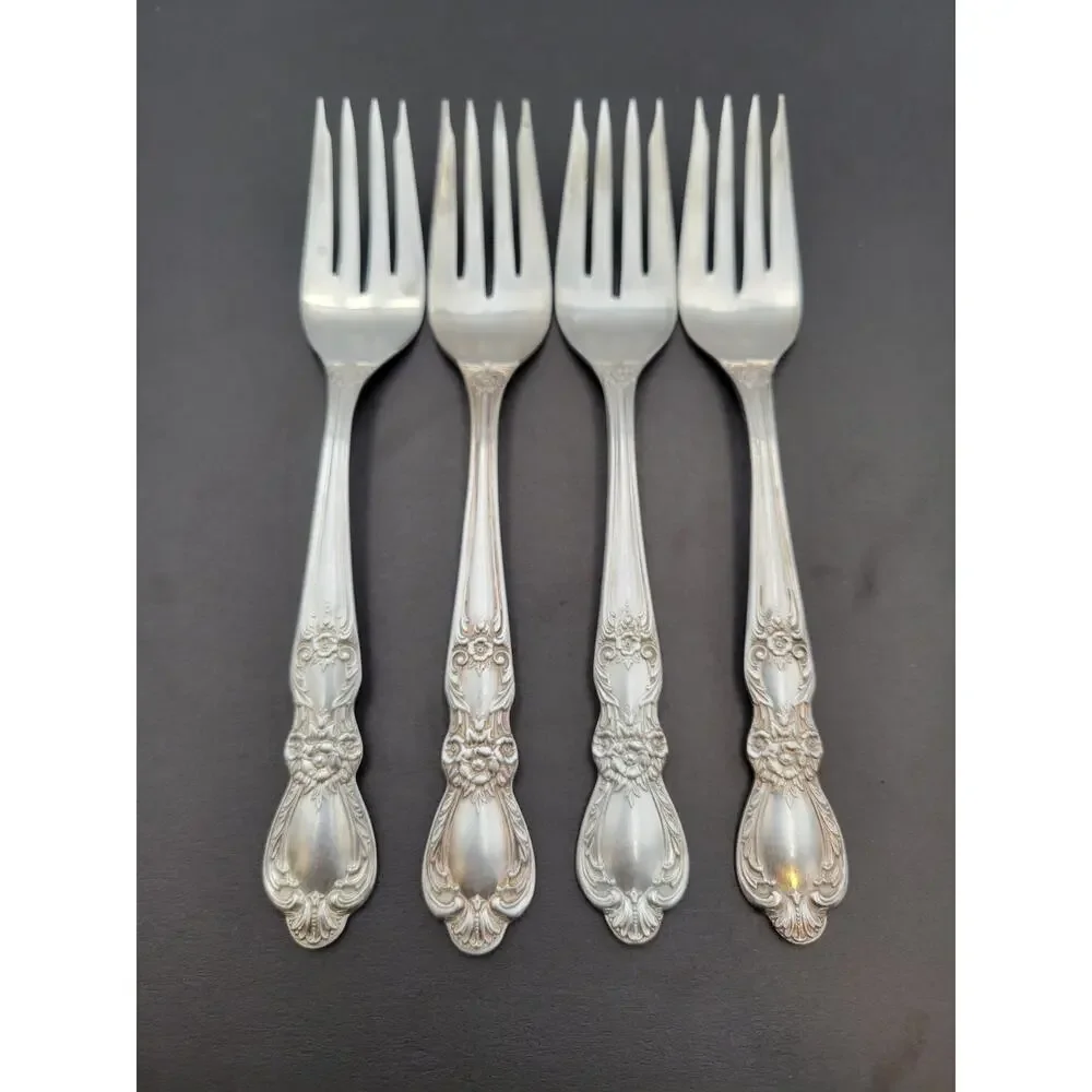 1847 IS Rogers Bros Silverware Set Of 4 HERITAGE Flatware Salad Forks